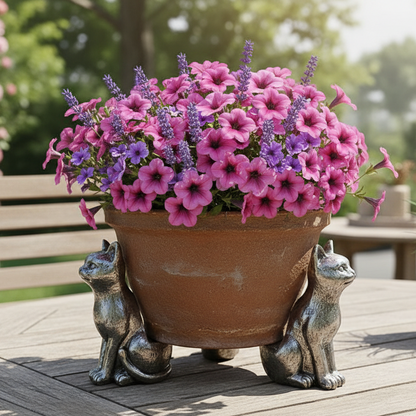 Cat Kitty Pot Feet Set of 3 - Planter Pot Raisers