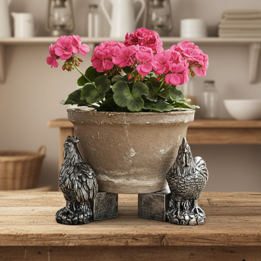 Chicken Hen Pot Feet Set of 3 - Planter Pot Raisers