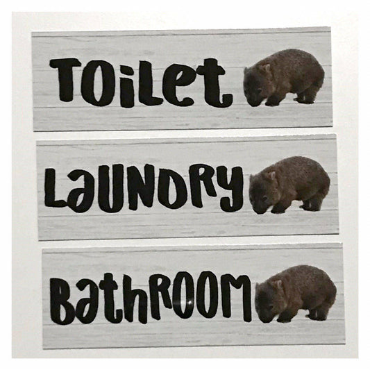 Wombat Door Sign Toilet Laundry Bathroom - The Renmy Store Homewares & Gifts 