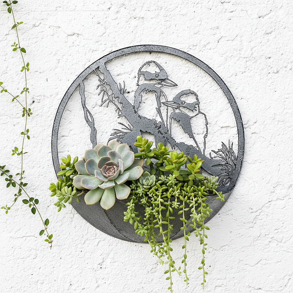 Kookaburra Bird Wall Planter Pots Australian Garden