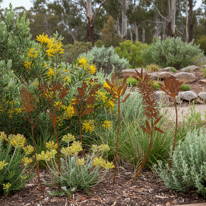 Australian Native Flower Stakes Set of 6 - Metal Garden Art