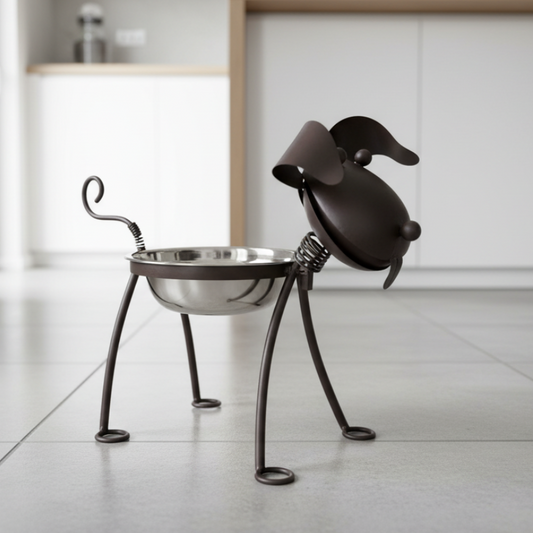 Dog Bowl Stand Elevated Funky Design Metal Pet Feeder