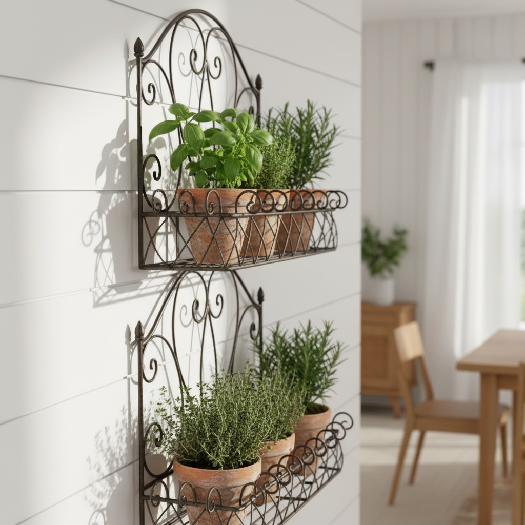 Wall Planter Pots Set of 2 Rustic Herb Garden | Extra Large & Large