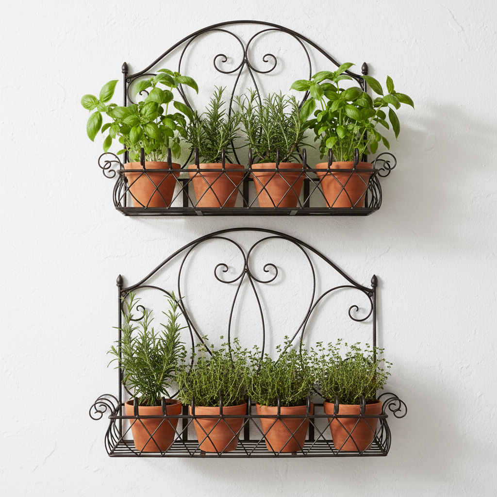 Wall Planter Pots Set of 2 Rustic Herb Garden | Extra Large & Large