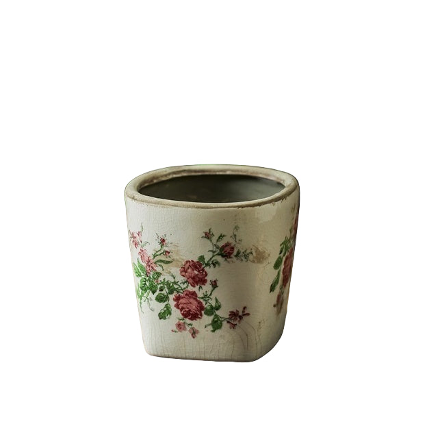 Planter Pot Garden Cottage Vintage Rose