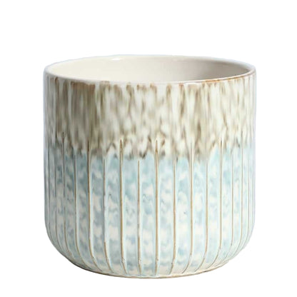 Planter Pot Coastal Blue Grey Aqua Garden Luxury