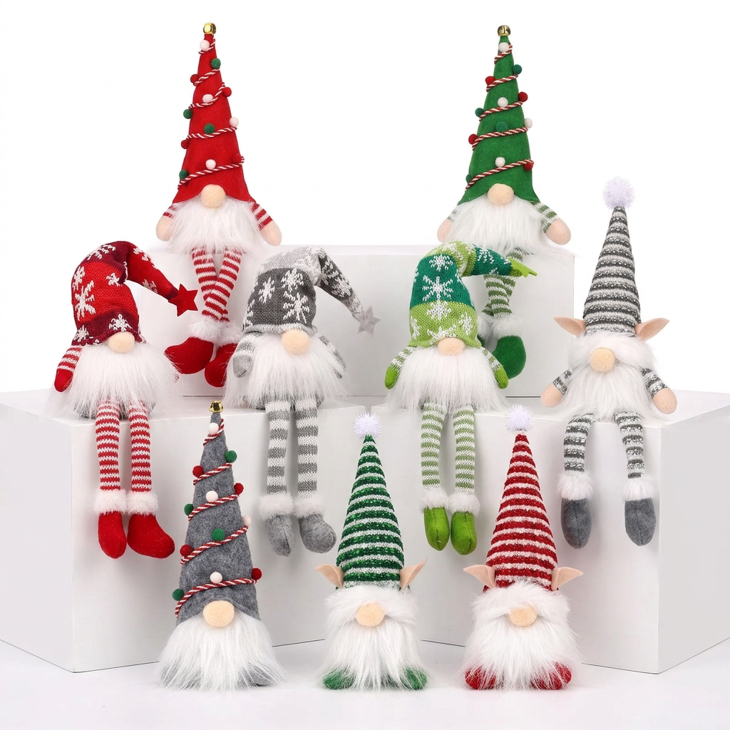 All nine Christmas gnome designs together