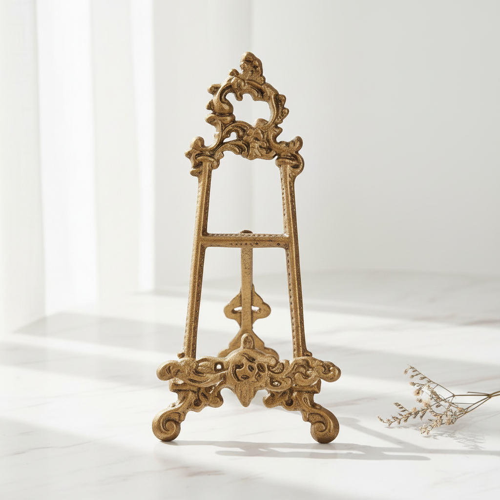 Antique Gold stand — marble background