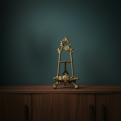 Antique Gold stand — moody vintage background