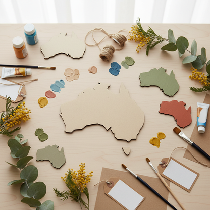 Australia Map MDF travel craft project