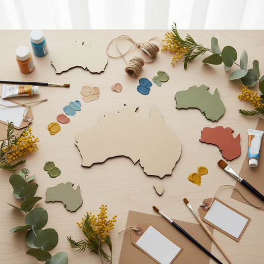 Australia Map MDF travel craft project