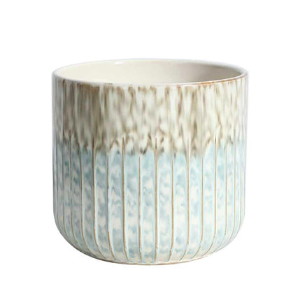 Planter Pot Coastal Blue Grey Aqua Garden Luxury