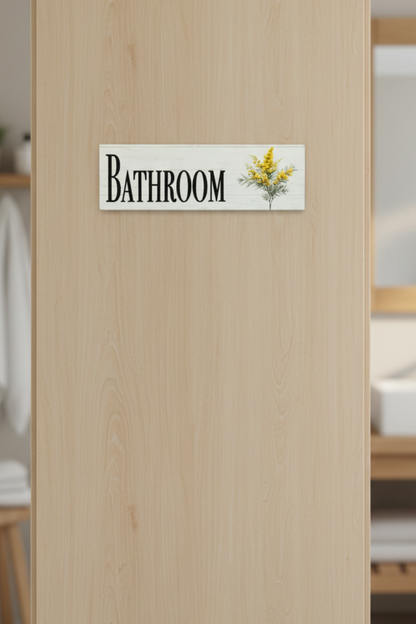 Bathroom Wattle sign lifestyle image