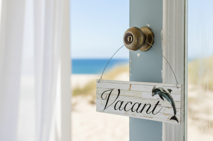 Beach cottage bathroom hero sign