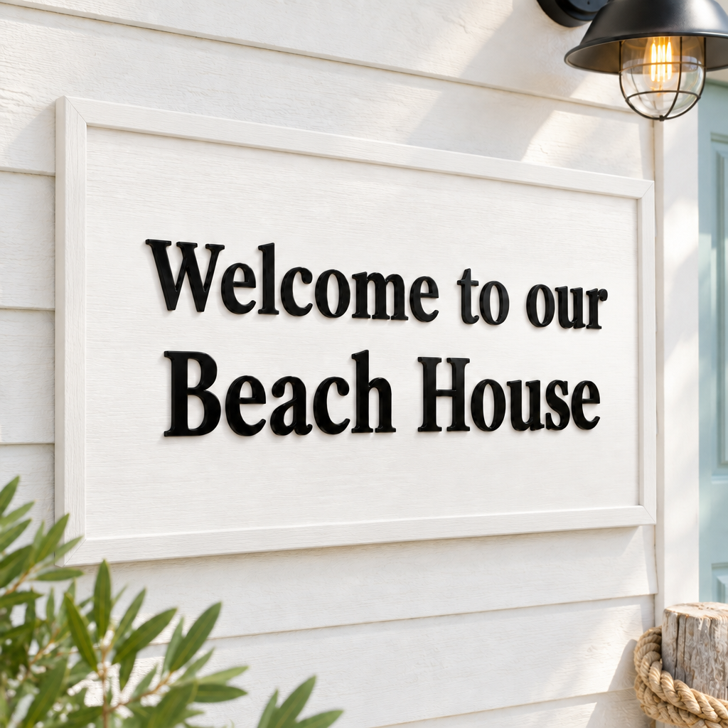 Beach House matching white border