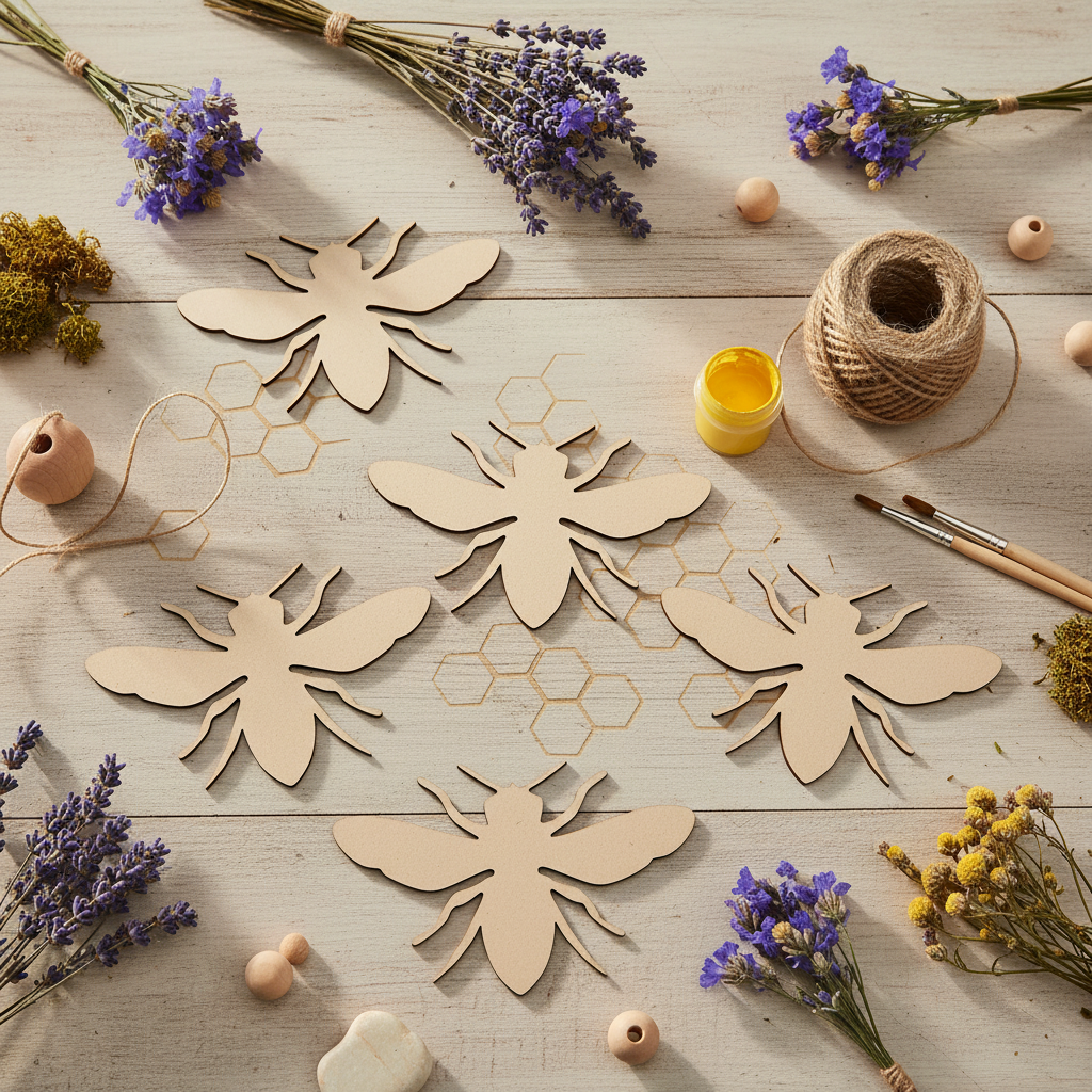 Bee MDF shapes for garden and farmhouse decor