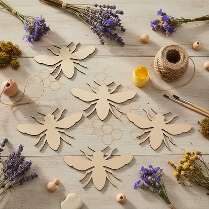 Bee MDF shapes for garden and farmhouse decor