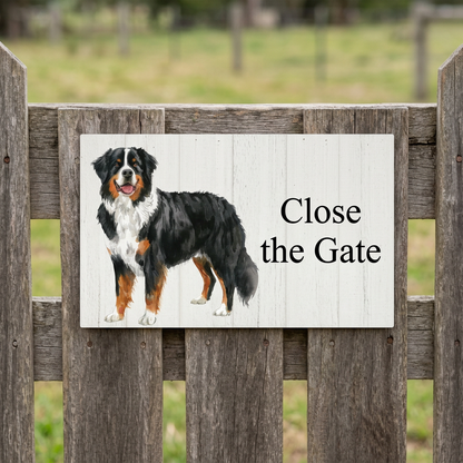 Bernese Mountain Dog Close the Gate plaque