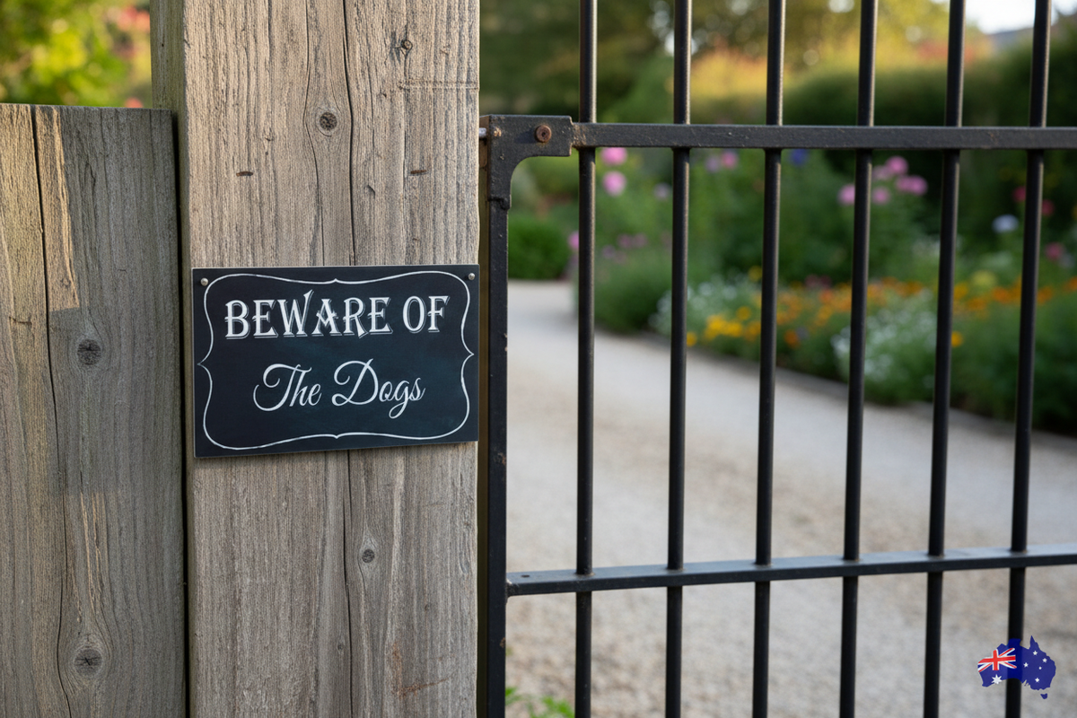 Beware Of Sign Gate Fence