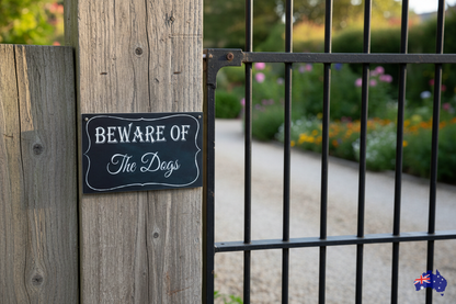 Beware Of Sign Gate Fence