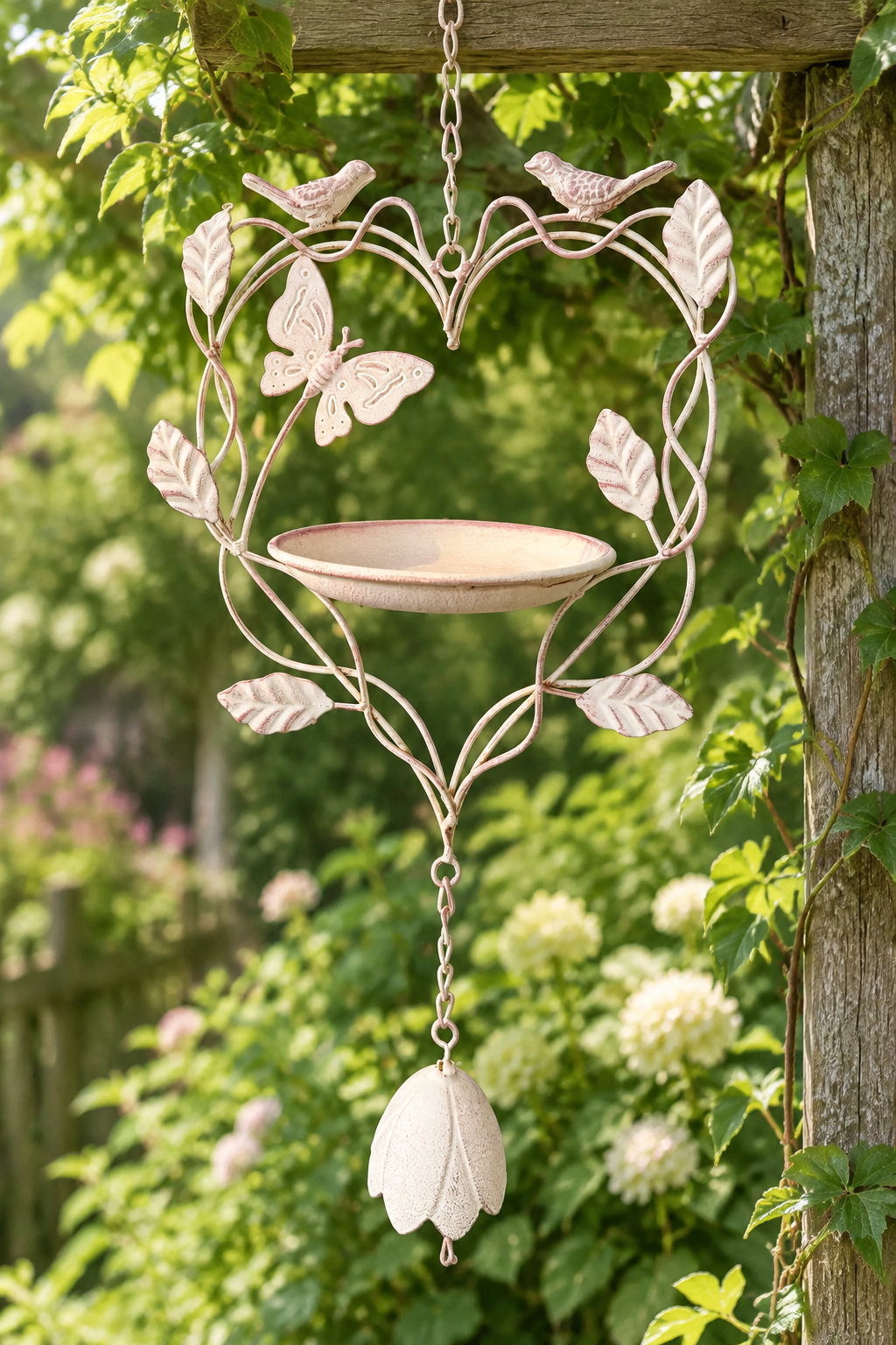 Bird bath in a cottage garden