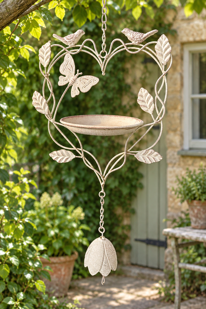 Bird bath in a courtyard garden