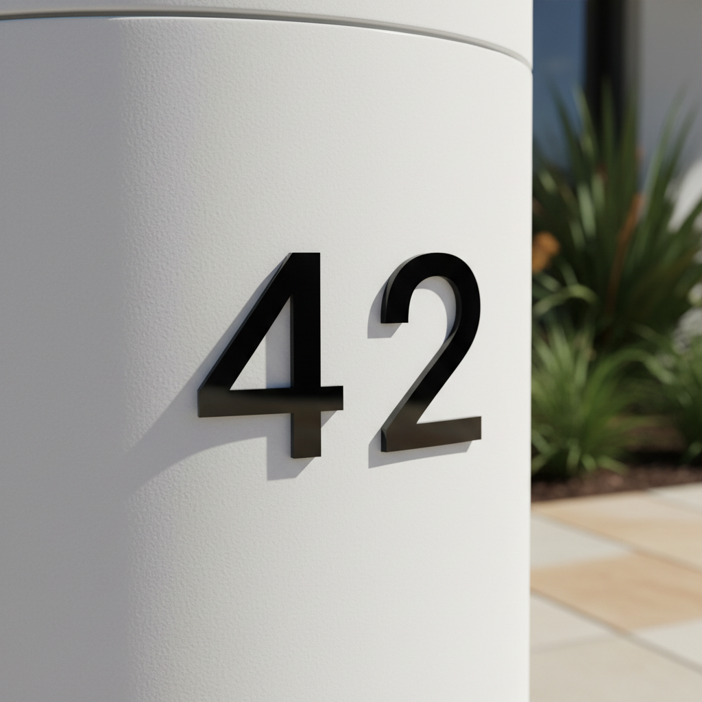 Black 42 on letterbox