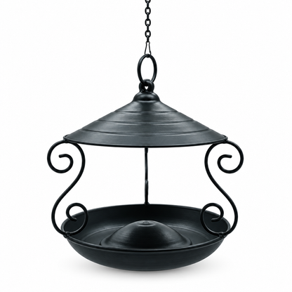 Black scrollwork hanging bird feeder main-image preview
