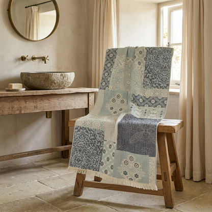 Blue patchwork guest bathroom lifestyle preview