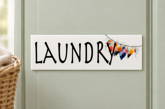Boho Feather Laundry sign lifestyle preview
