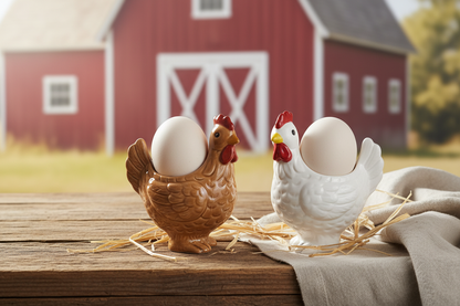 Both Chicken Egg Cups Farmhouse
