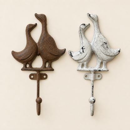 Both duck hook colours mounted side by side