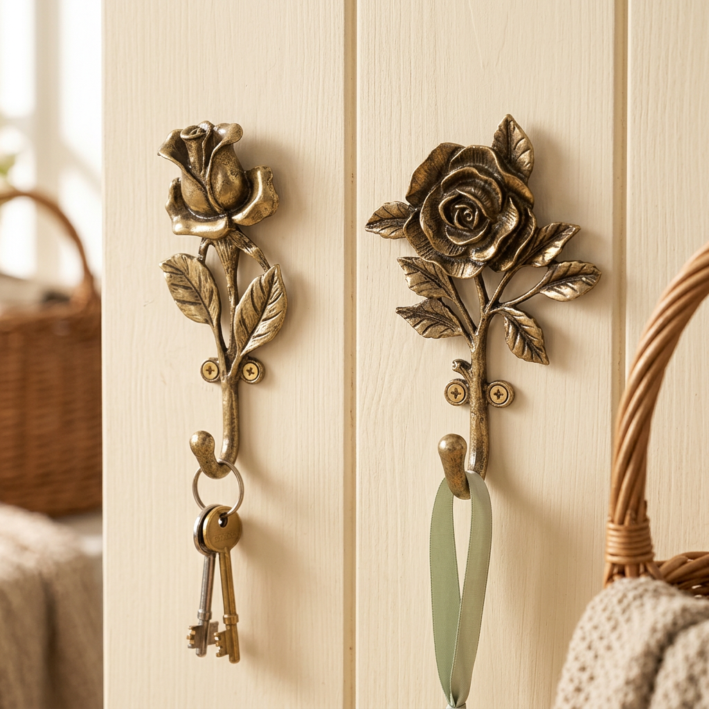 Both floral rose hook designs displayed together