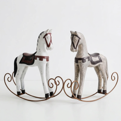 Both rocking horse finishes on white