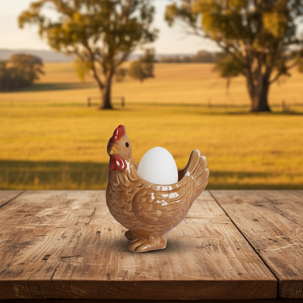 Brown Chicken Egg Cup Aussie Country