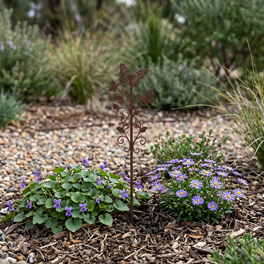 Butterfly stake in an Australian native garden