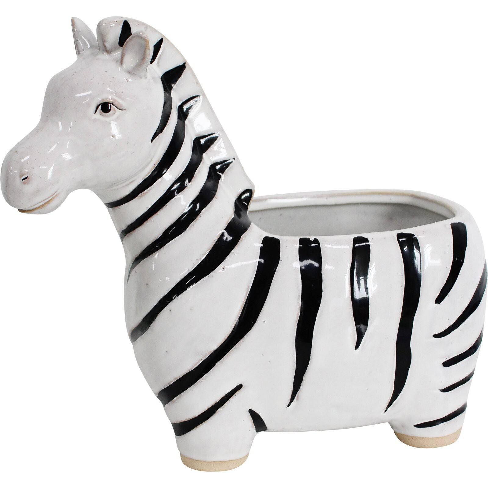 Zebra Leo Plant Pot Planter Garden - The Renmy Store Homewares & Gifts 