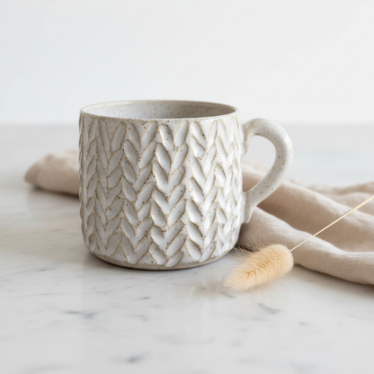 Cable Knit Mug Close-up 1