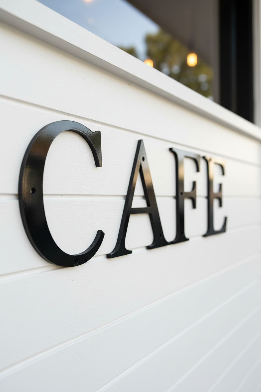 CAFE letters on wall