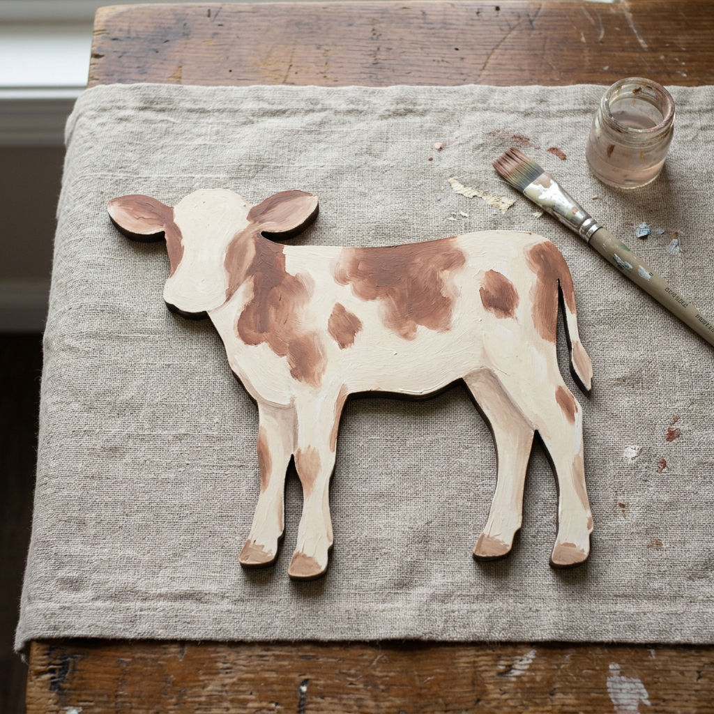 Calf painted cream with chestnut patches