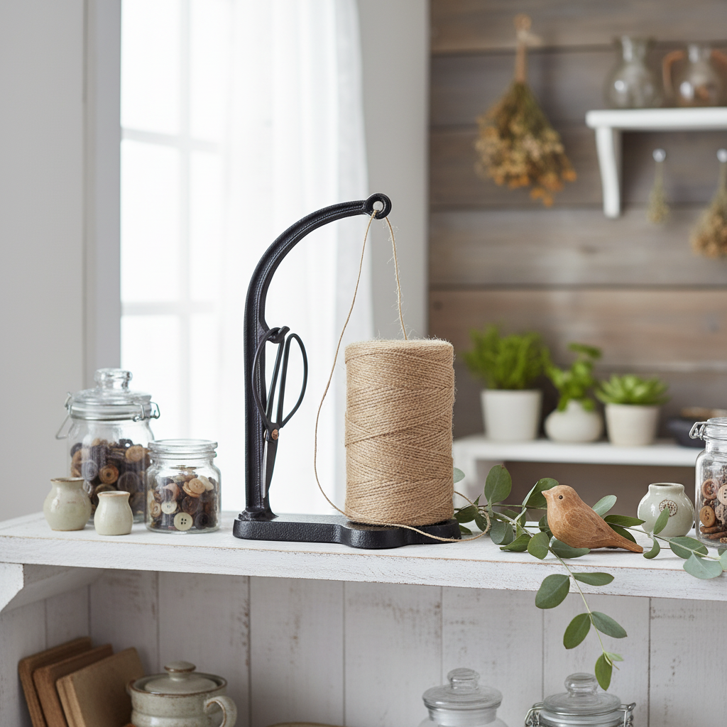Cast Iron Arch Twine Stand — Craft Room Shelf