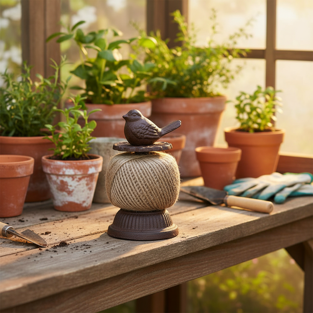 Cast Iron Bird Twine Holder Jute Ball — Garden Shed