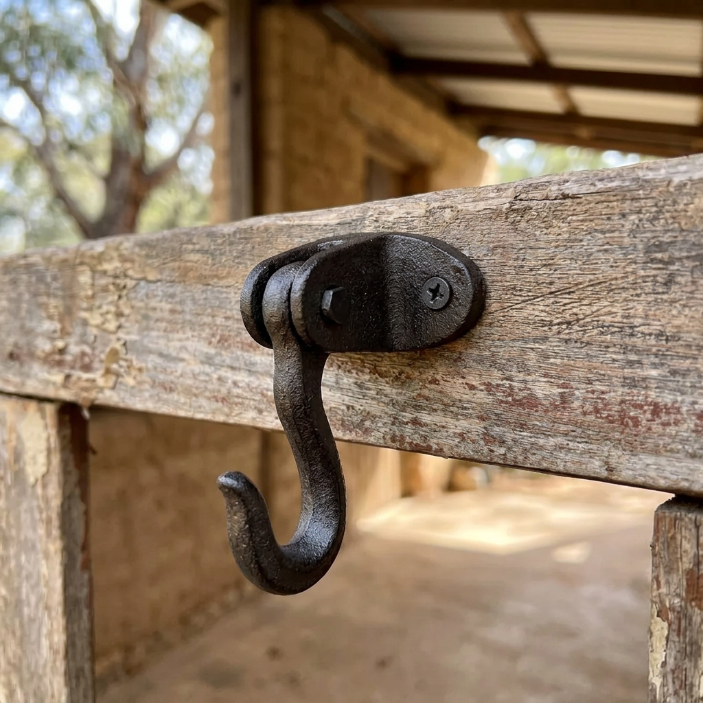 Cast iron hook on an Australian cottage verandah