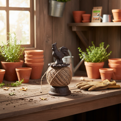 Cast Iron Rooster Twine Holder — Garden Shed
