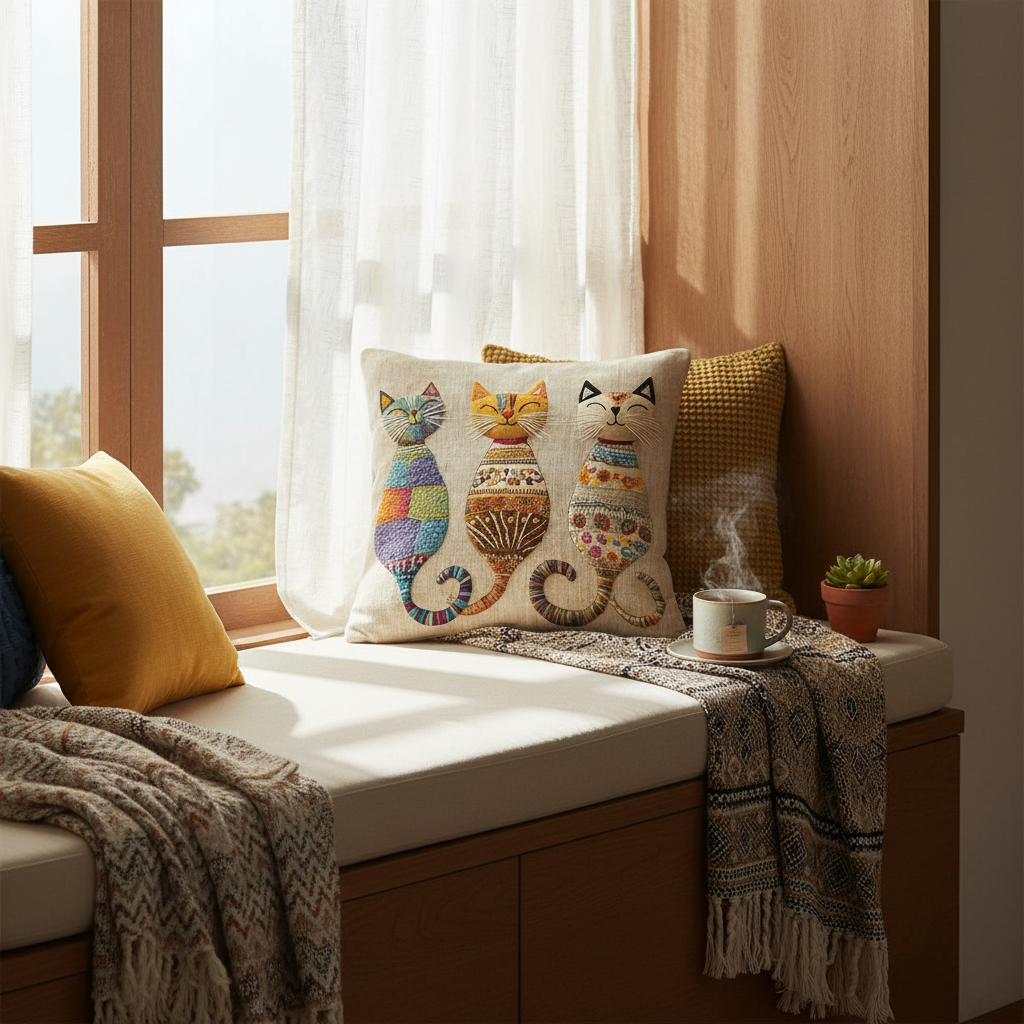 Cat cushion — window seat lifestyle
