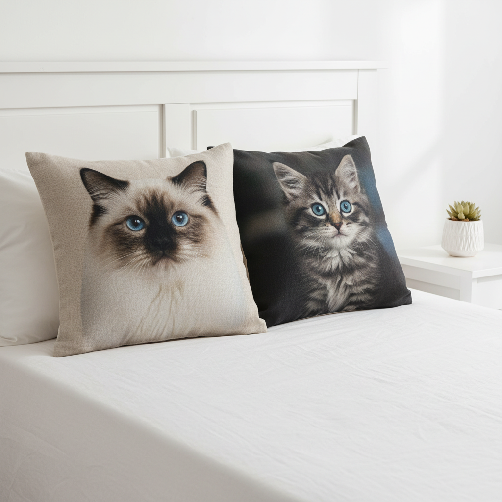 Cat Cushions Bedroom