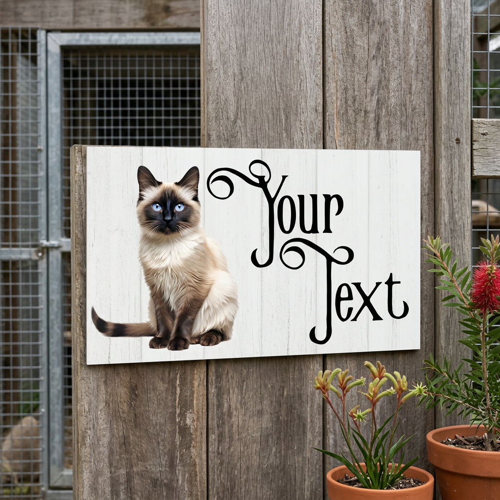 Cat Your Text plaque with square corners