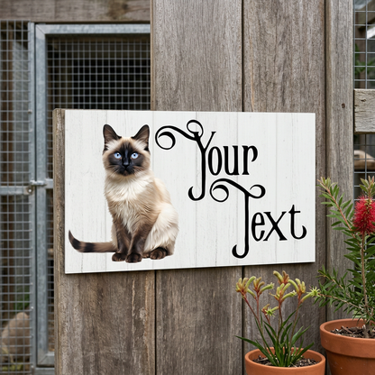 Cat Your Text plaque with square corners