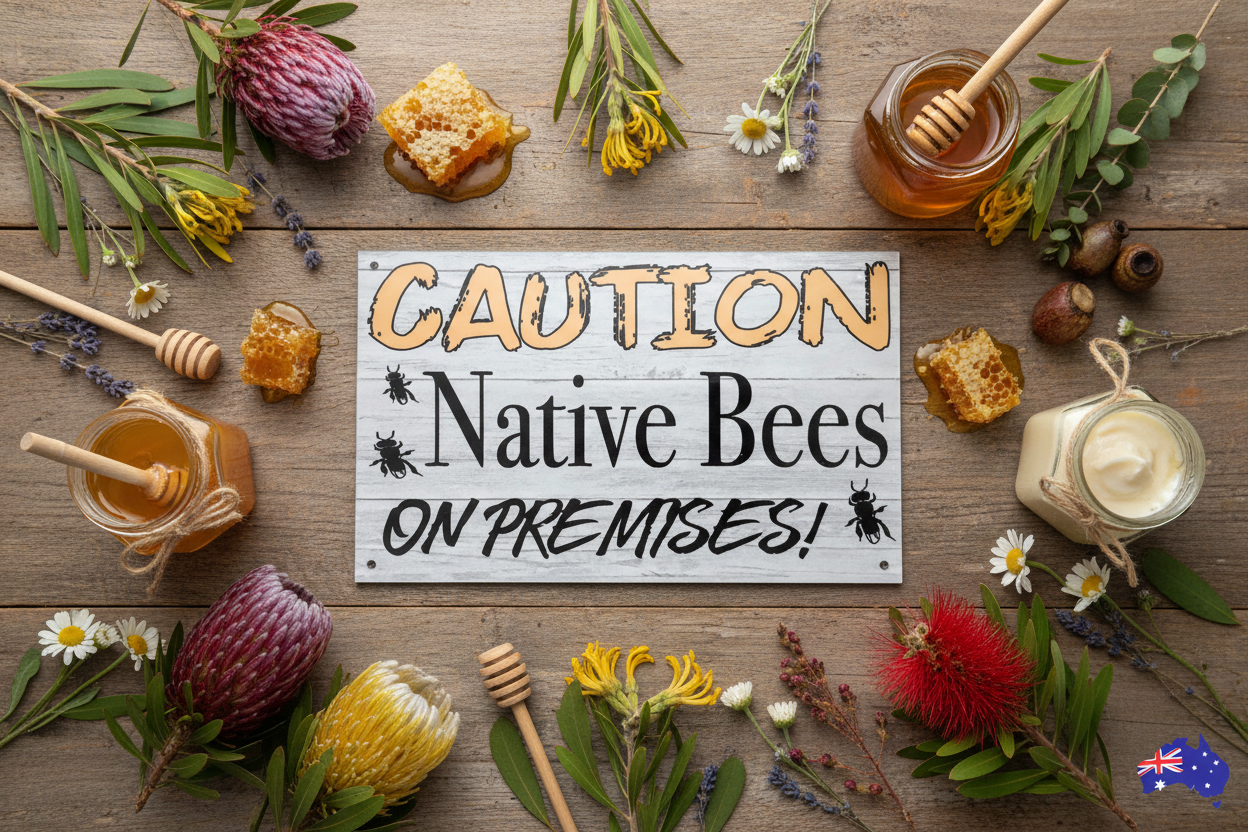 Caution Native Bees - Flat Lay