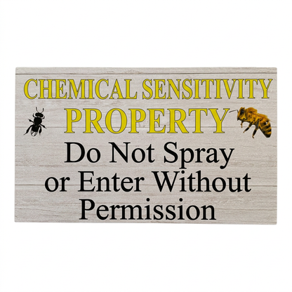 Chemical Sensitivity Property sign with matching font styles